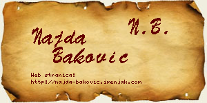 Najda Baković vizit kartica